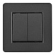 выключатель двухклавишный arte milano set16-1-30-2 black