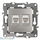 розетка информационная двойная 2xrj45 эра 12-3108-15 б0019357