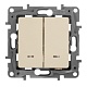 выключатель двухклавишный legrand etika с подсветкой 10a 250v белый 672204