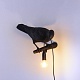 настенный светильник bird lamp black looking right seletti