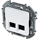 розетка компьютерная двойная rj45 legrand inspiria 673840