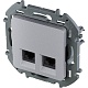 розетка компьютерная двойная rj45 legrand inspiria 673842
