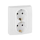розетка двойная с/з со шторками legrand inspiria 673755