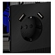розетка встраиваемая voltum s70 с заземлением и защитными шторками, 16а, с usb, a+a, (черный матовый vls040408