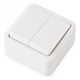 выключатель двухклавишный проходной arte milano 310.32-2.white
