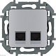 розетка компьютерная двойная rj45 legrand inspiria 673842