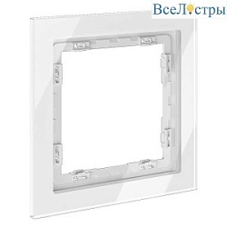 Рамка стеклянная Voltum S70 на 1 пост, (белый, стекло) VLS110101