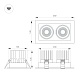 встраиваемый светильник arlight ms-vortex-built-s250x140-2x30w day4000 (wh-wh, 50 deg, 230v) 042370