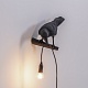настенный светильник bird black looking left seletti