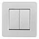 выключатель двухклавишный arte milano set16-1-30-2 silver
