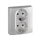 розетка двойная с/з со шторками legrand inspiria 673757