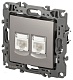 розетка компьютерная двойная rj45 эра 12-3108-16 б0065665