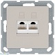 интернет-розетка rj45 двойная с накладкой, цвет тауп jasmart g6106t