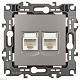 розетка компьютерная двойная rj45 эра 12-3108-16 б0065665
