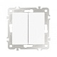 выключатель двухклавишный проходной arte milano 206.32-2.white