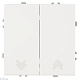 выключатель двухклавишный stekker эмили rsw10-5116-01 белый фарфор soft touch 50822