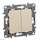 переключатель двухклавишный legrand etika 10a 250v слоновая кость 672312