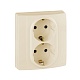 розетка двойная с/з со шторками legrand inspiria 673756