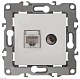 розетка комбинированная rj45+tv эра 12-3110-01 б0027441