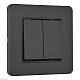 выключатель двухклавишный arte milano set16-1-30-2 black