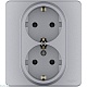 розетка двойная с/з legrand inspiria 673752