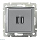 розетка usb двойная legrand valena 240v/5v 2400ma алюминий 770270