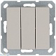 выключатель трехклавишный 10a 250v с накладкой, цвет тауп jasmart g3031t