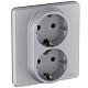 розетка двойная с/з legrand inspiria 673752