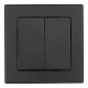 выключатель двухклавишный arte milano set06-1-30-2 black