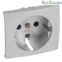 Лицевая панель Legrand Valena розетки 2К+З со шторками алюминий 770257