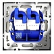 розетка компьютерная встраиваемая voltum s70 двойная rj45+rj45 кат.6, (шелк) vls060204
