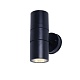 уличный настенный светильник uniel uul-s22d-2x7w/gu10 ip65 black ul-00011270