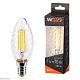 лампа светодиодная филаментная wolta 7вт 4000k е14 свеча прозрачная 25sctft7e14