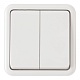 выключатель двухклавишный проходной arte milano 310.32-2.white