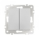 выключатель двухклавишный проходной arte milano 206.32-2.silver