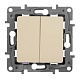 переключатель двухклавишный legrand etika 10a 250v белый 672212
