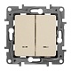 переключатель двухклавишный legrand etika с подсветкой 10a 250v белый 672216