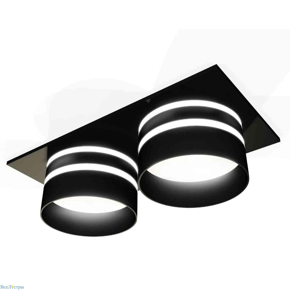 комплект встраиваемого светильника ambrella light techno spot xc7636042 sbk/fr черный песок/белый матовый (c7636, n7142)