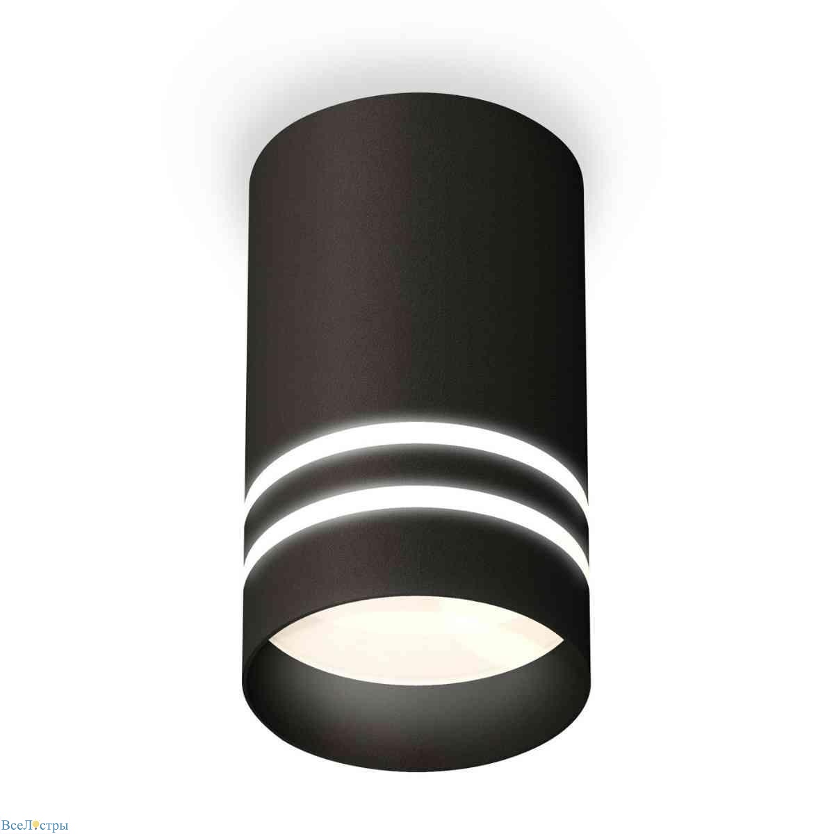 комплект накладного светильника ambrella light techno spot xs7422022 sbk/fr черный песок/белый матовый (c7422, n7142)