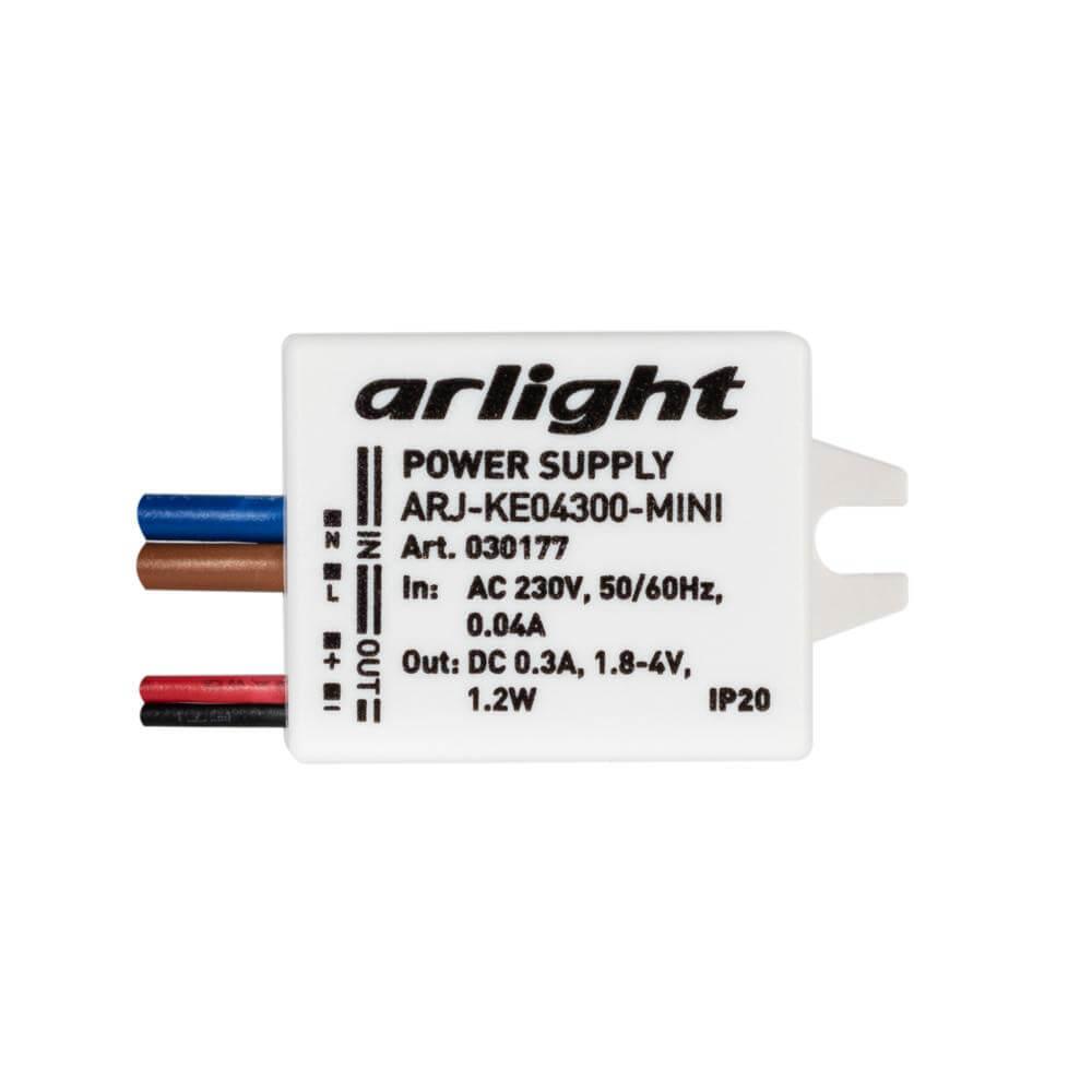 драйвер arlight arj-ke04300-mini 1,8-4v 1,2w ip20 0,3a 030177