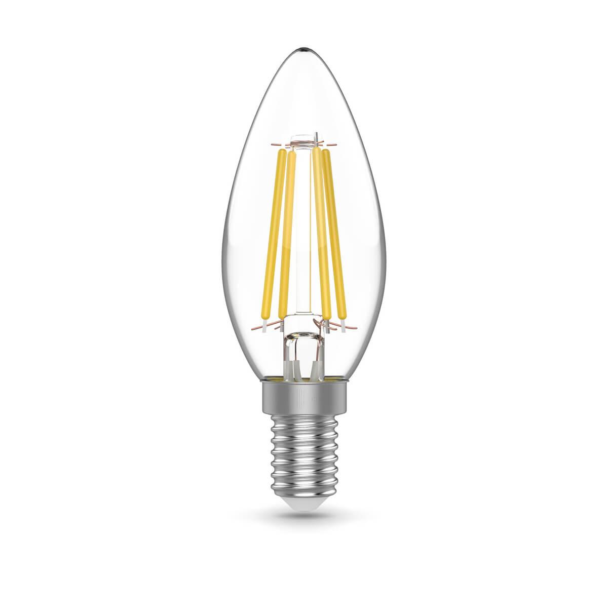лампа светодиодная филаментная gauss e14 4,5w 4100к прозрачная 1031215