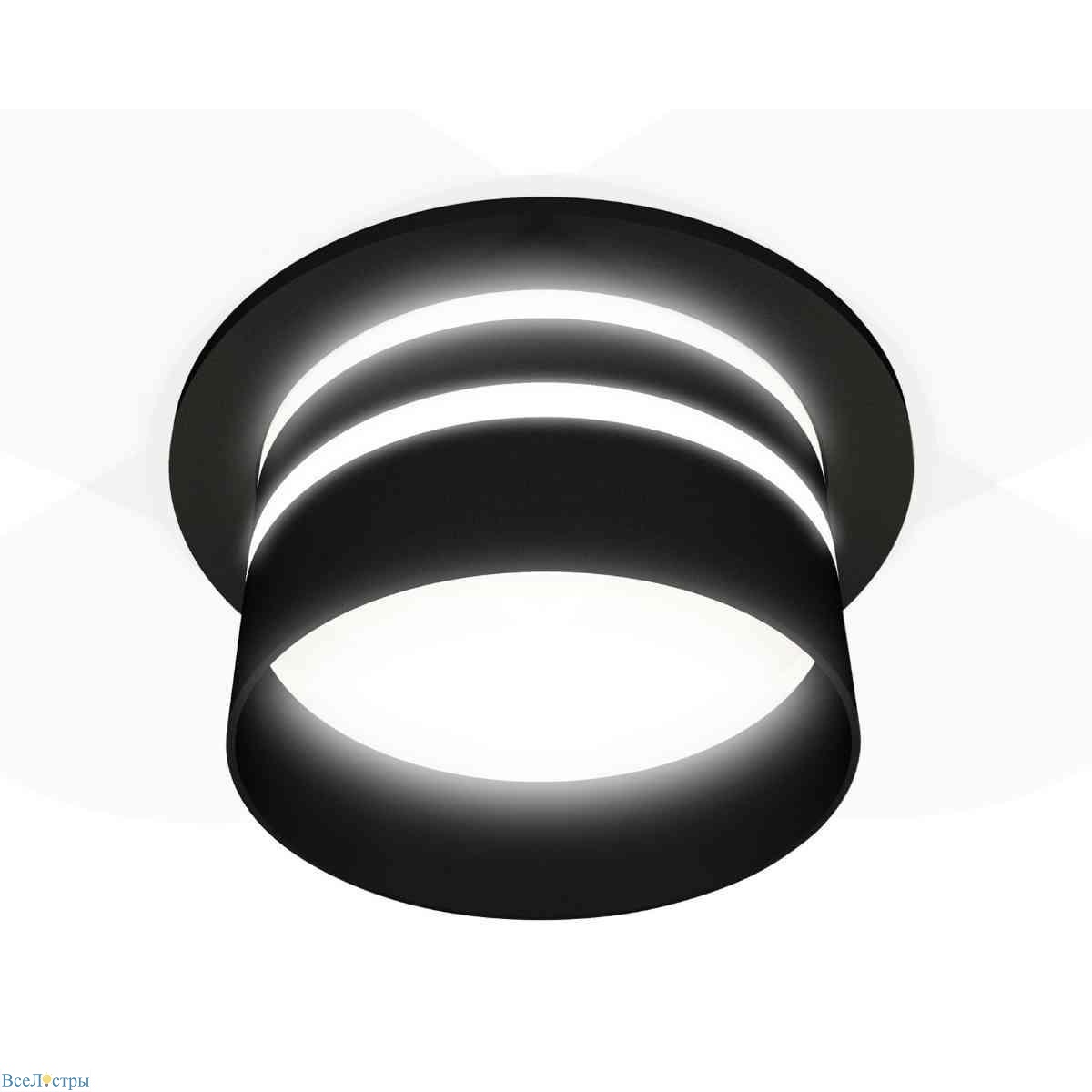 комплект встраиваемого светильника ambrella light techno spot xc7622042 sbk/fr черный песок/белый матовый (c7622, n7142)