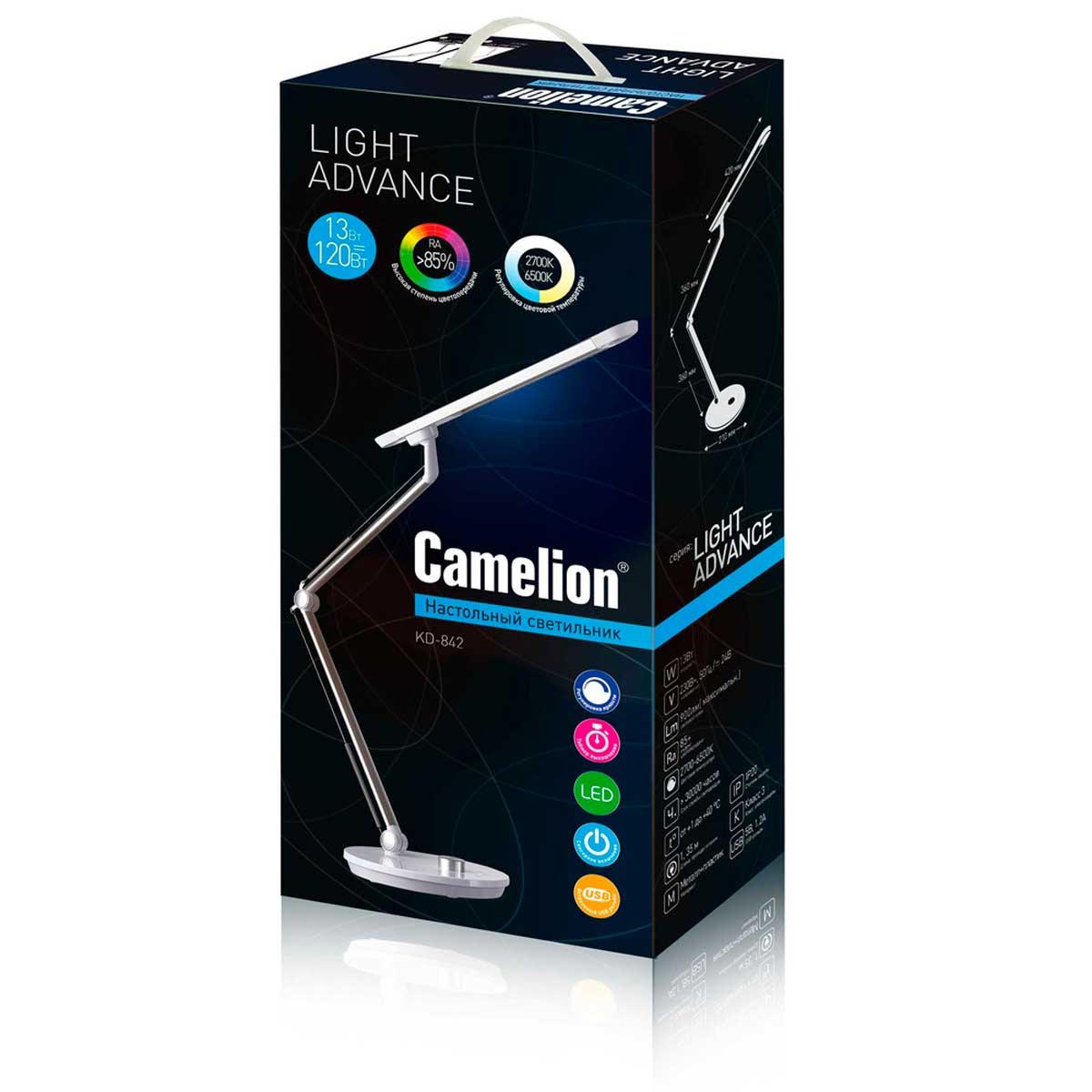настольная лампа camelion kd-842 c01 13519